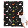 thumbnail image 1 of Black Dinosaurs Geometric Pattern Blanket,Comfortable Soft Flannel Throw Blanket,All Season,Warm Lightweight Blankets for Sofa Bed Couch Living Room Chair,30"x40", 1 of 4