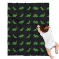 thumbnail image 1 of Black Dinosaurs Neon Pattern Blanket,Comfortable Soft Flannel Throw Blanket,All Season,Warm Lightweight Blankets for Sofa Bed Couch Living Room Chair,30"x40", 1 of 4