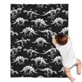 thumbnail image 1 of Black Dinosaurs Skeleton Text Pattern Blanket,Comfortable Soft Lamb Wool Throw Blanket,All Season,Warm Lightweight Blankets for Sofa Bed Couch Living Room Chair,30"x40", 1 of 4