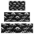 thumbnail image 1 of Black Dinosaurs Skeleton Text Pattern Kitchen Rugs Sets Of 3,Kitchen Runner Rugs Non Skid Washable,Decorative Kitchen Floor Mats for Kitchen,Sink,Laundry,17"x30"+ 17"x47" + 17"x59", 1 of 6