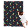 thumbnail image 1 of Black Dinosaurs Space Surfing Pattern Blanket,Comfortable Soft Lamb Wool Throw Blanket,All Season,Warm Lightweight Blankets for Sofa Bed Couch Living Room Chair,30"x40", 1 of 4
