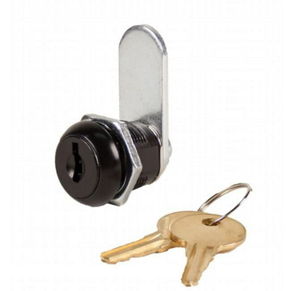 Black Disc Tumbler Cam Lock, 5/8" Cylinder, Keyed Alike - Pack of 6