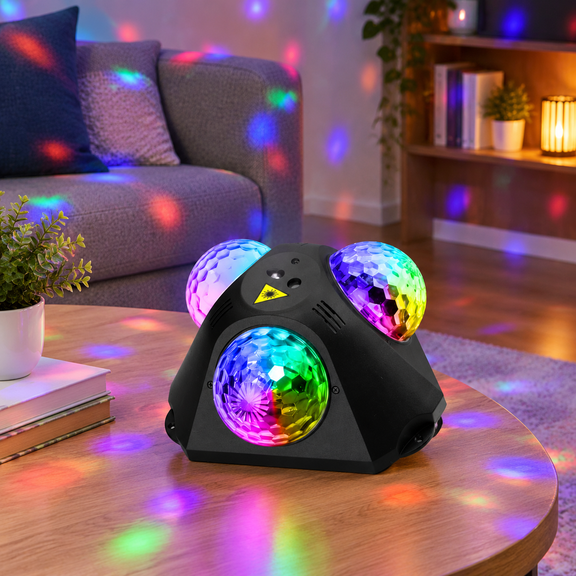Black Disco Ball Party Lights with Remote, Sound-Activated Strobe for Home Karaoke, Dance, and Event Decor