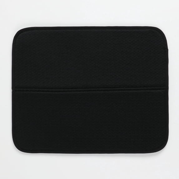 Black Dish Drying Mats Kitchen Counter Dish Drying Pad Microfiber Drying Mat Highly Absorbent Dish Drainer Mat Dishes Drainer Mats Quick Dry Pads for Dishes Pots Pans,16"x18",1 Pc,HYG