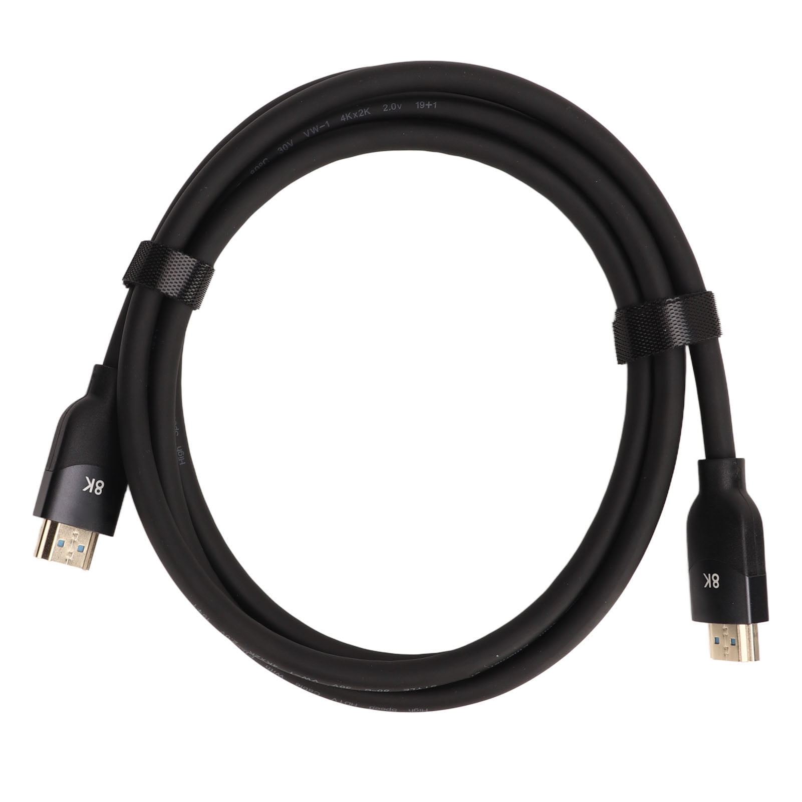 Black Display Cable HD Multimedia Interface 2.1 PVC Cord High Speed