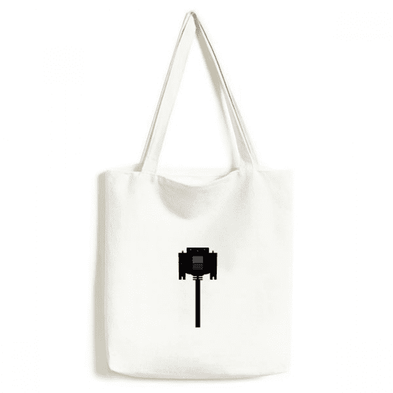 Black Display Screen Cable Plug Tote Canvas Bag Shopping Satchel Casual Handbag