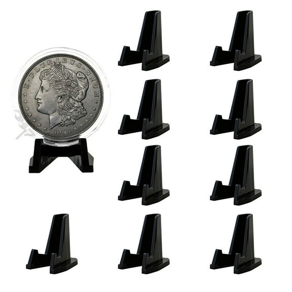 OnFireGuy Black Display Stand Easel for Air-Tite Holder Coin Capsules Challenge Medals Casino Chips (Qty 10)
