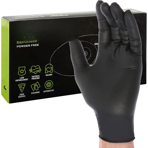 Black Disposable Gloves Free Latex Free , Prep, 3.5 mil