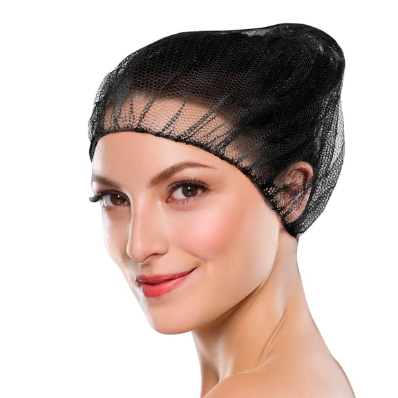 Disposable Nylon 18" Hairnet for Food Service, Black (1000 Pack)