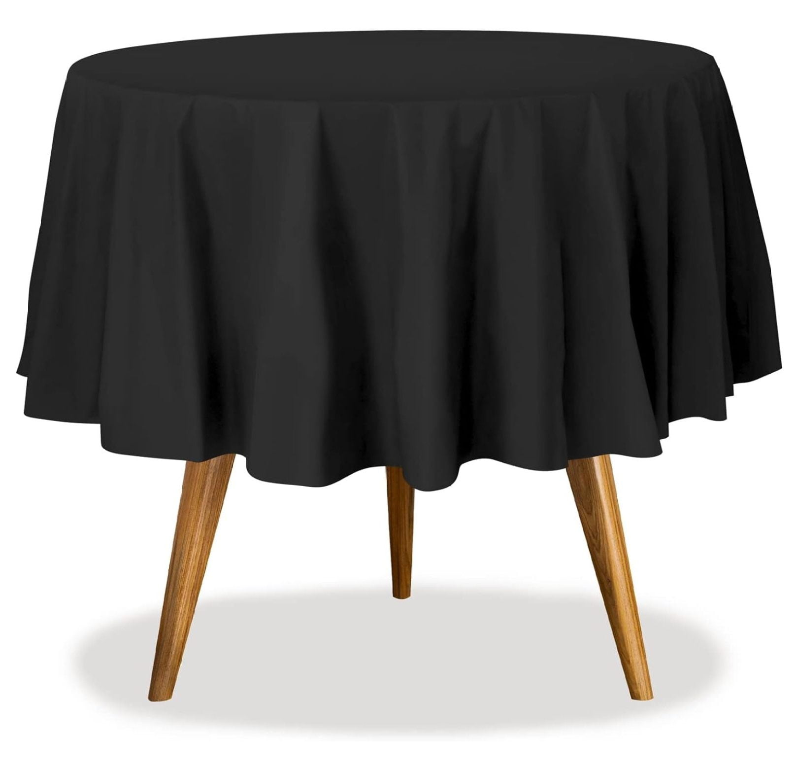 Black Disposable Plastic Tablecloth for Round Tables (36 Pack) Table