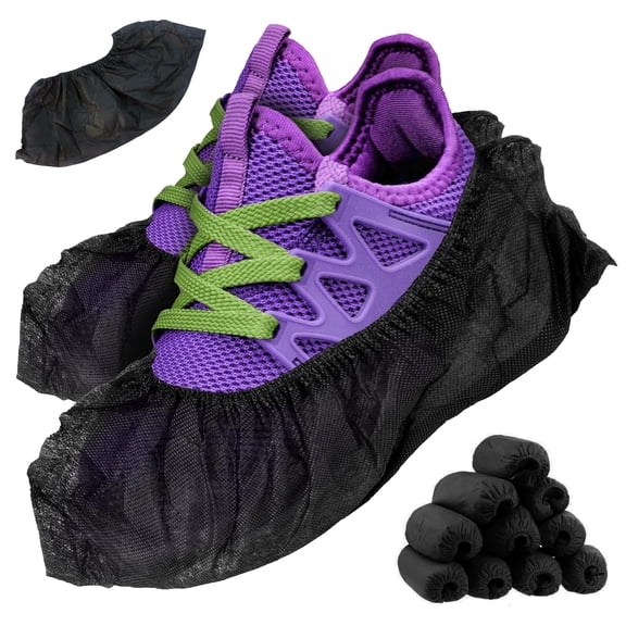 Disposable Shoe Covers Polypropylene with Secure Elastic Black 2000 count 16 x 6 in
