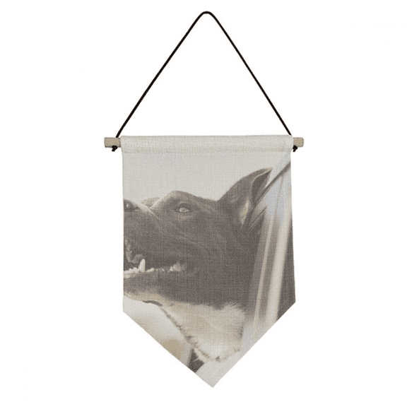 Black Dog Animal Photograph Picture Canvas Flag Hanging Wall Art Decor Banner