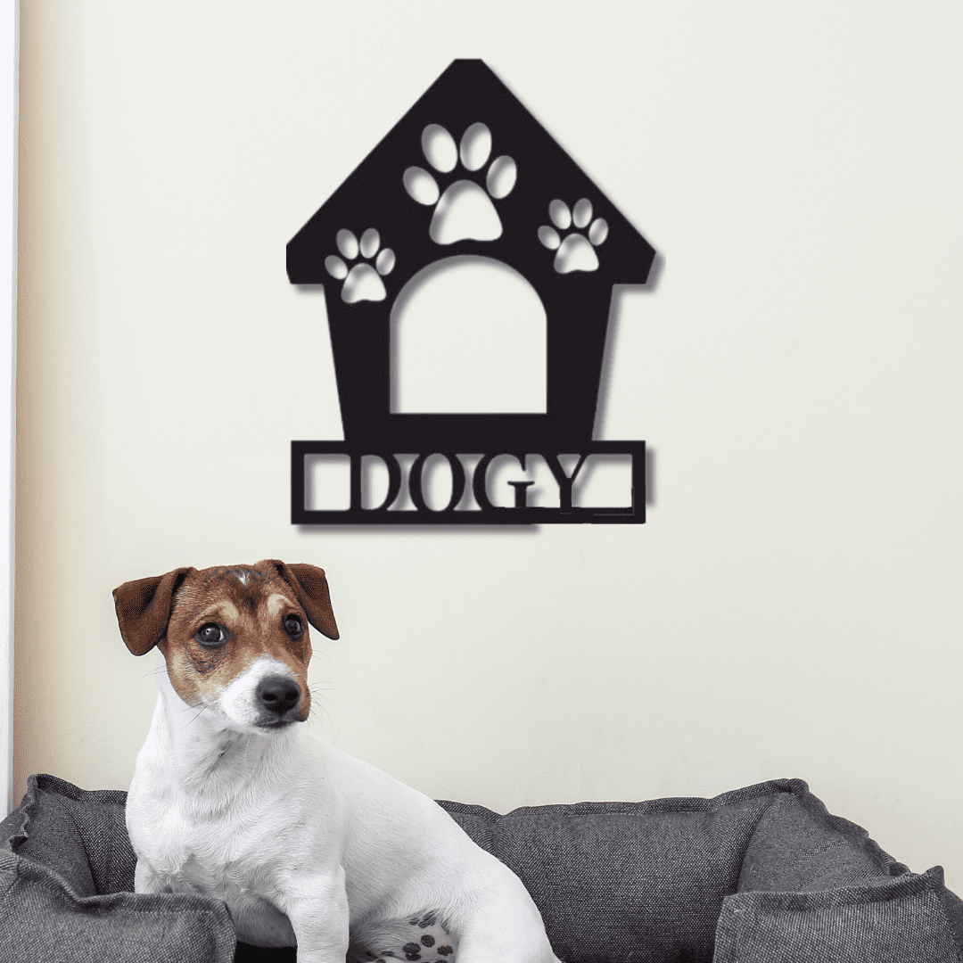Curated visual reference: Visual Reference: Black Dog House Personalized Name Wood Wall Art