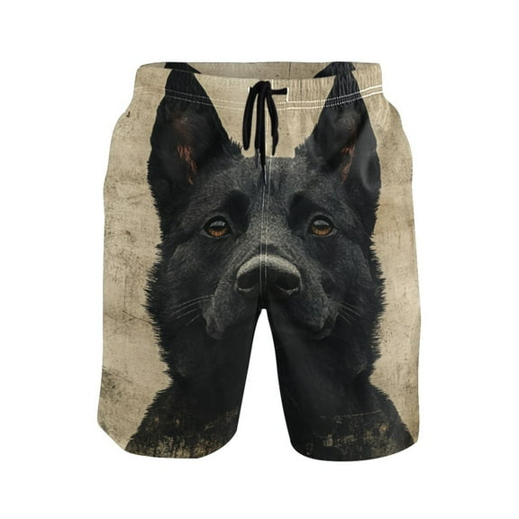 Black Dog Large Size Men's Quick Dry Beach Shorts with Mesh Lining, Lightweight