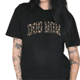 thumbnail image 1 of Black Dog Mom Dark Green Floral Print Varsity Letter Dog Lover Pet Owner Gift Tshirt Graphic Tees Shirts Tops S-5XL, 1 of 5