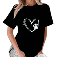 thumbnail image 1 of Black Dog Mom Heart Paw Print Tshirt Graphic Tees Shirts Mother's Day Pet Lover Classic S-5XL Tops, 1 of 5