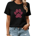 thumbnail image 1 of Black Dog Mom Paw Print Tshirt Shirts S-5XL Pink Graphic Tees Tops, 1 of 5
