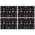 thumbnail image 1 of Black Dog Paw Footprint Summer Placemats Table Placemats Set Of 4-Linen Kitchen Washable Placemats Table Mats 11.8"x17.7"Non-Slip Heat Resistant, 1 of 6