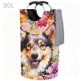 thumbnail image 1 of Cute Dogs And Flowers Laundry Basket With Padded Handle - Oversized Foldable Clothing Storage Basket,Portable Durable And Easy To Store,Suitable For Bathroom,Bedroom, 1 of 13