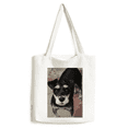 thumbnail image 1 of Black Dog Pet Animal Cute Picture Tote Canvas Bag Shopping Satchel Casual Handbag, 1 of 3