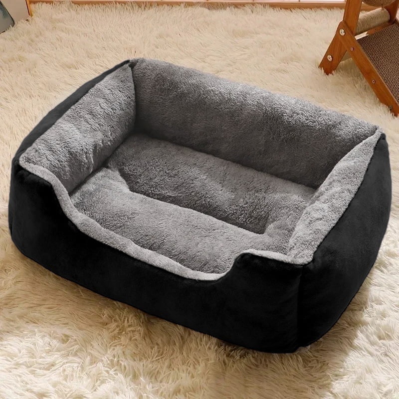 Black Dog Sofa Bed,Durable Pet Couch for Comfortable Sleep, Washable Non-Slip Anti-Anxiety Large Breed Dog Bed for Indoor Floor Furniture(27.59*19.69*5.91in)