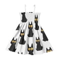 Black Dog Texture Design Girls' Casual Dresses 2Y-8Y Sleeveless Ruffle ...