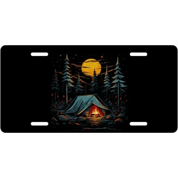 Black Dog USA Flag Decorative License Plate, Vanity Tag, Metal License Plate, Aluminum Novelty License Plate Home Decor for Men/Women/Boy/Girls 6 X 12 Inch (4 Holes)