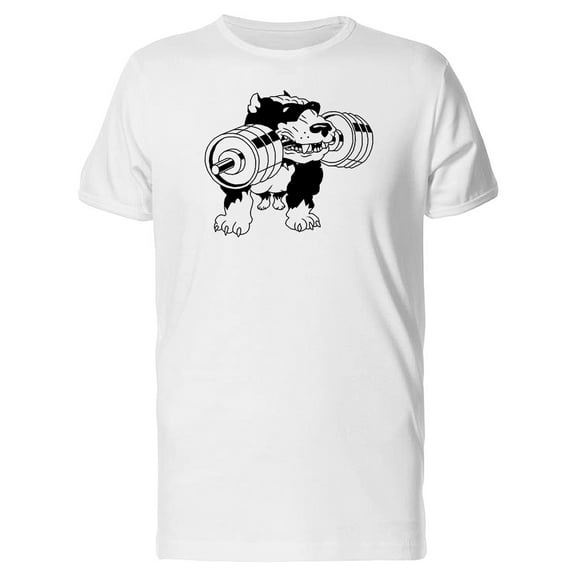 Black Dog With A Dumbbell Tee Men's -Image by Shutterstock
