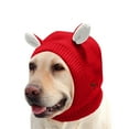 thumbnail image 1 of Black Dog hats for small dogs,dog winter hat,dog ear muffs,Dog Ear Muffs Noise Protection Knitted Hats Pet Neck Ear Warmer for Winter Knitted Cap for Anxiety Calm Down for Dog Cat, 1 of 6