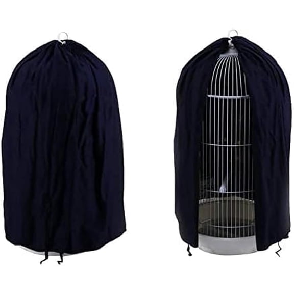 Black Dome Round Bird Cage Light-Proof Windproof Cover for Small Birds Only Cover