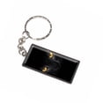 thumbnail image 1 of Black Domestic Cat Gold Eyes Keychain Key Chain Ring, 1 of 1