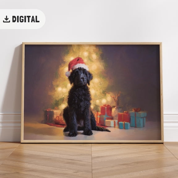 Black Doodle Art Poster: Labradoodle Dog Wall Decor, Poster, F114, Unframed Poster Size 8x12