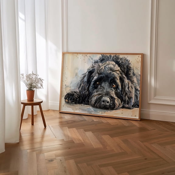 Black Doodle Dog Wall Art Print, Doodle Dog Art Print, Wall Art, Dog Lover Art Print, Doodle Lover Wall Art, S169 UNFRAMED Poster, Wall Art for Decor, Present, 8x12