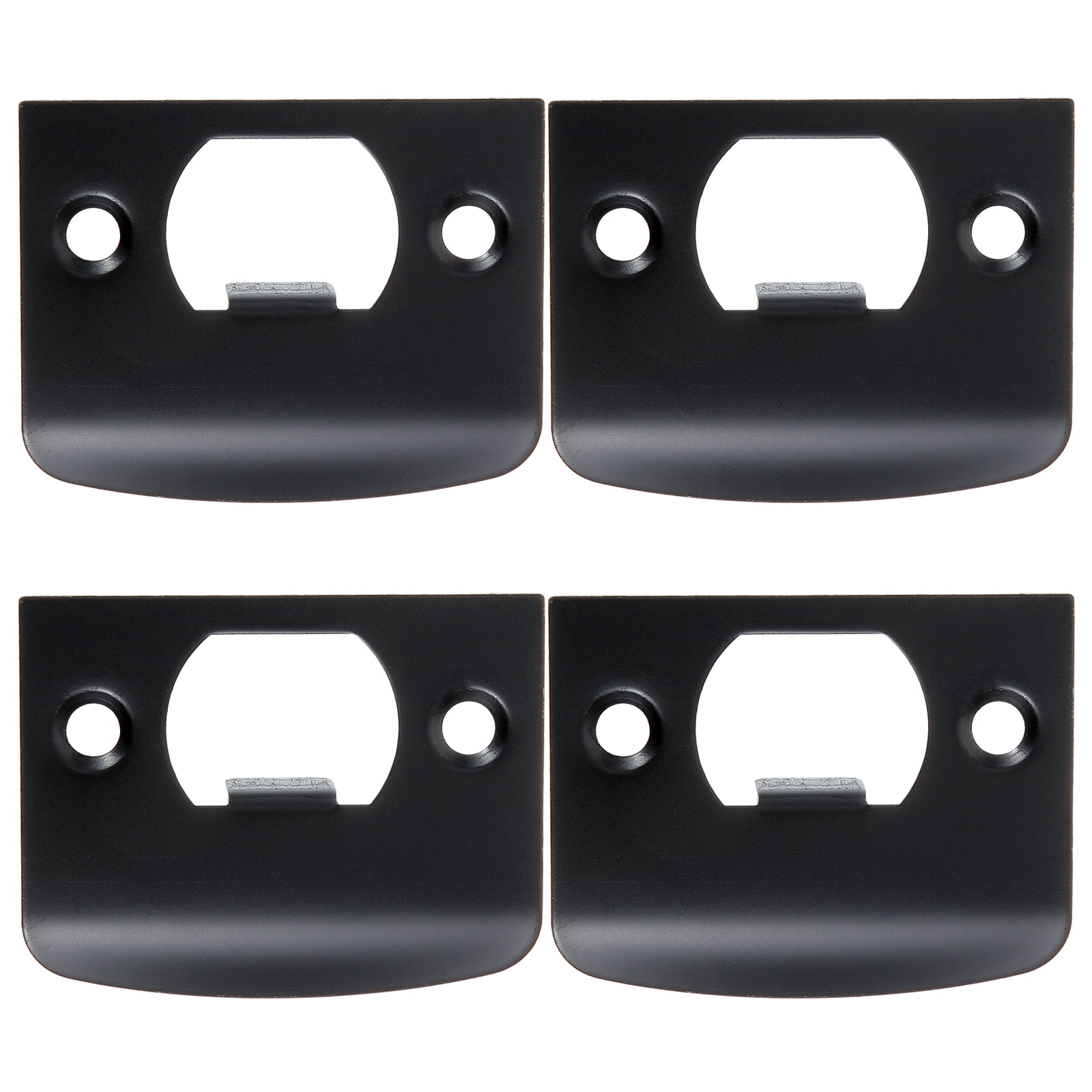 Black Door Deadbolt Strike Plate Kit for Reinforcement and Covering