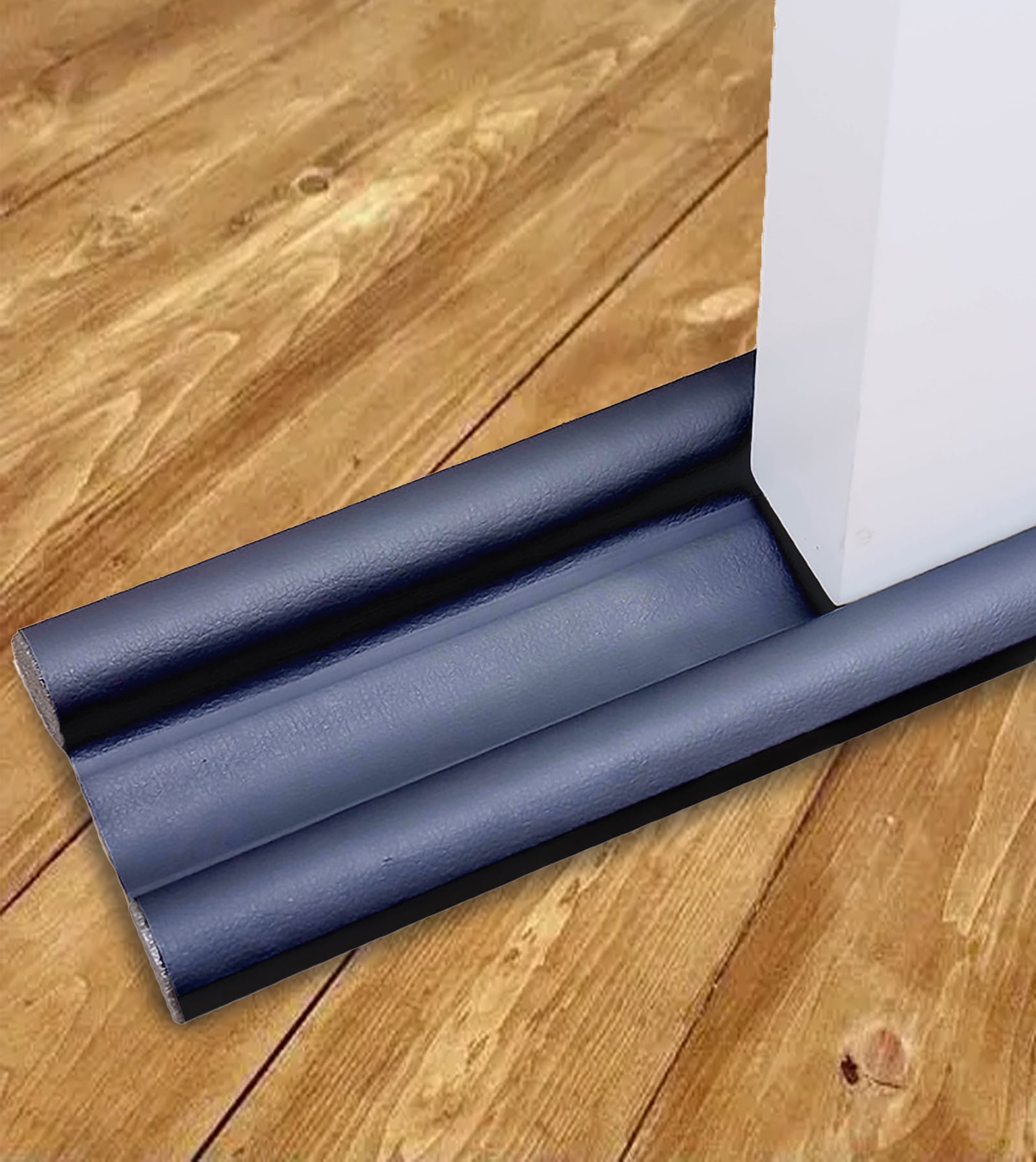 Black Door Draft Stopper, Under Door Noise Blocker for Bottom of Door,Insect, Adjustable Door Sweep Weather Stripping Seal 24-32 inches