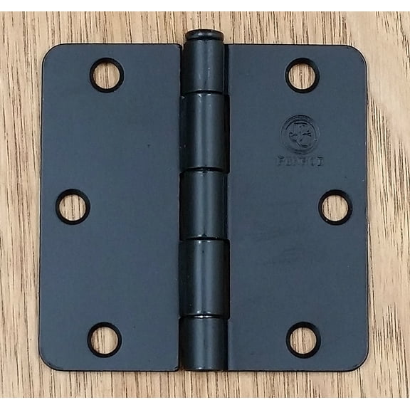 Black Door Hinges 3.5 Inch with 1/4 Inch Radius Penrod Interior- 2 Pack