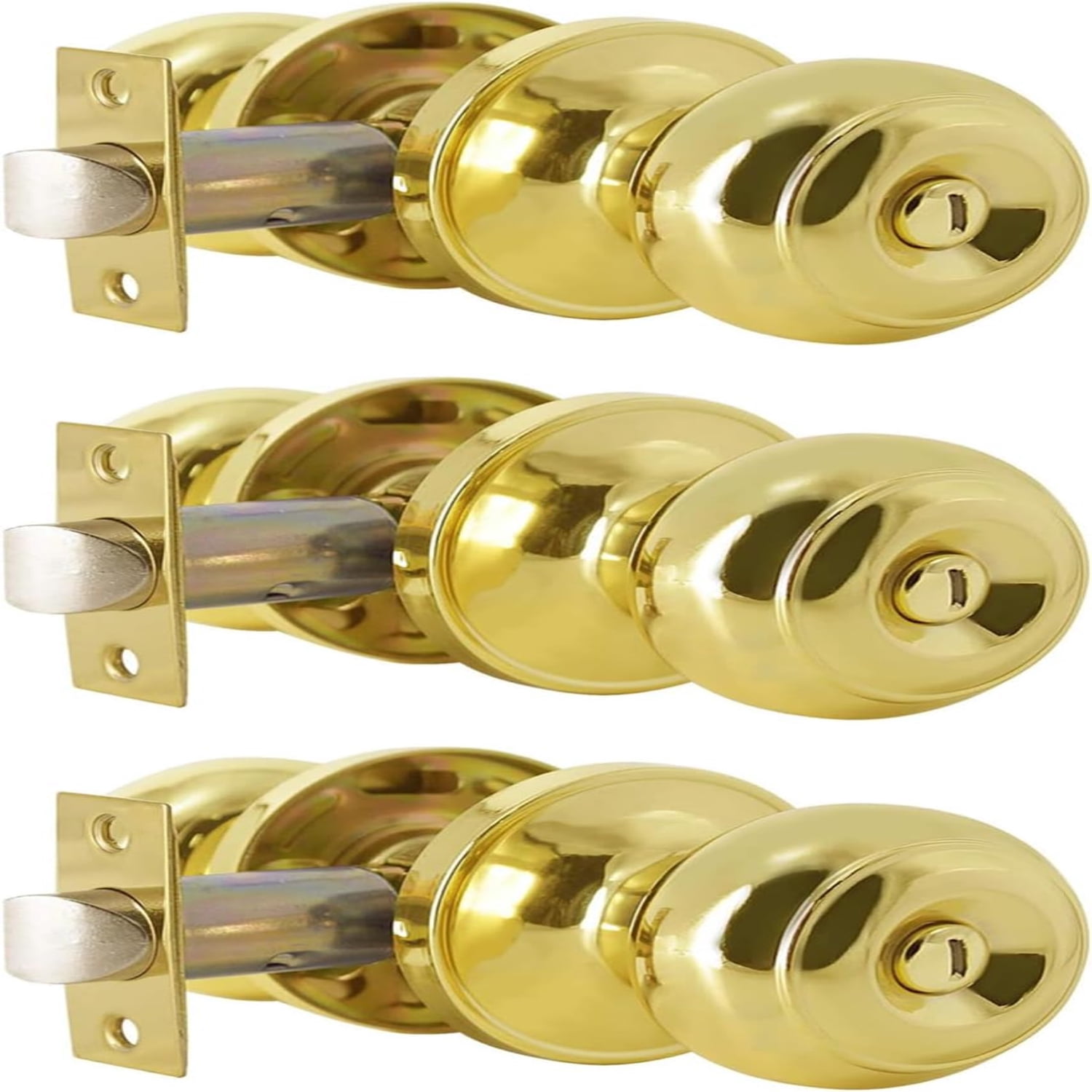 Black Door Knob 7 Pack Interior Bedroom Doorknob with Lock Keyless Door