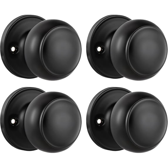 Black Door Knobs 2 Pack Dummy Door Knobs for Interior Hallway Closet ...