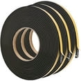 thumbnail image 1 of Black Door Window Weather Stripping Self Adhesive Foam Tape High Density Foam Sealing Strip Window Insulation Weatherproof Gasket Tape 1/4" Wide X 1/8" Thick, 19.7 Ft X 3 Rolls, Total 59 Feet, 1 of 12