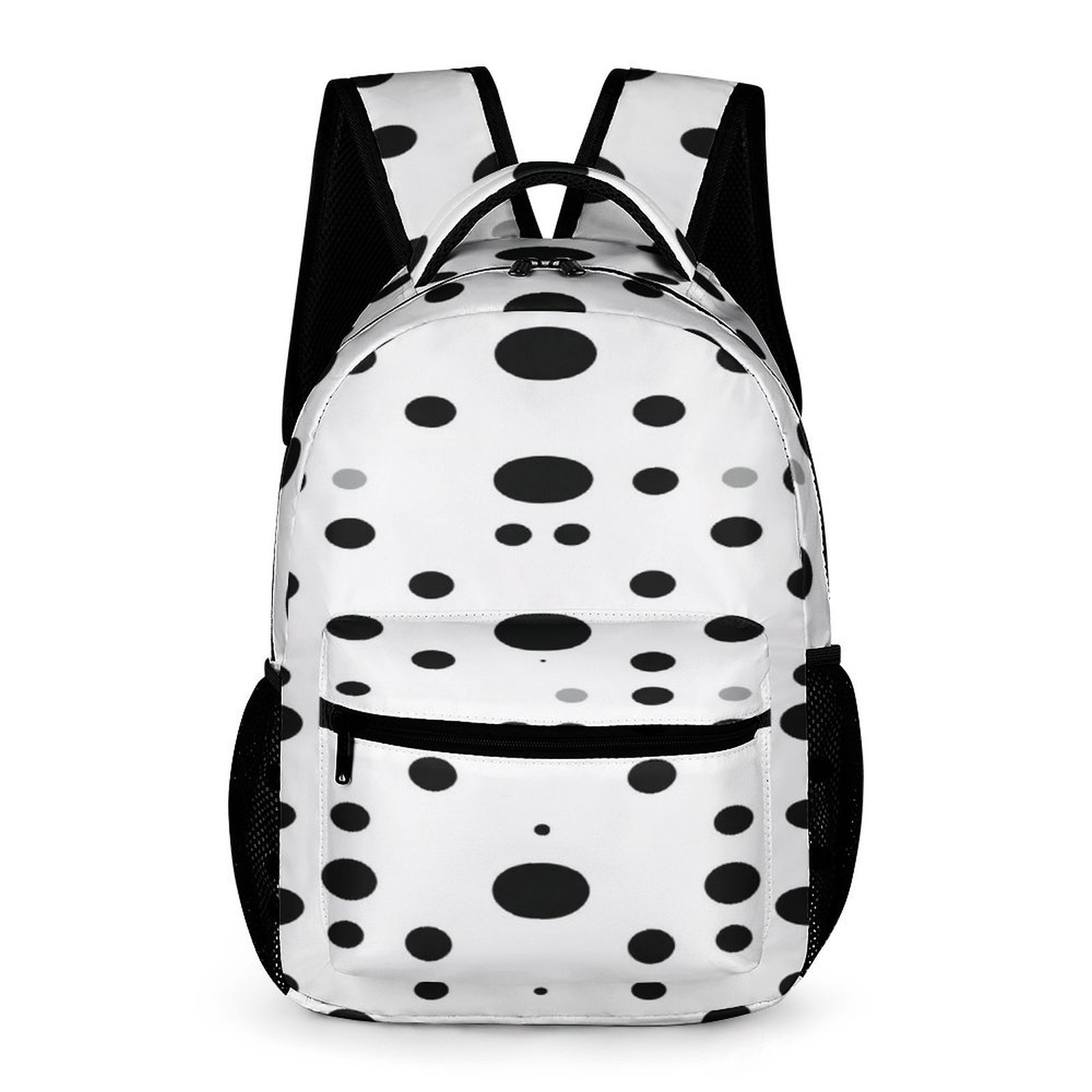 Black Dot Pattern Background Travel Canvas Laptop Backpack For Women ...