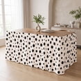 thumbnail image 1 of Black Dot Table Skirt, Gathered Ruffled Table Skirt with Scalloped Hem, Modern Classic Table Cover, for Party, Home and Vendor Booth Decor, 1 of 5