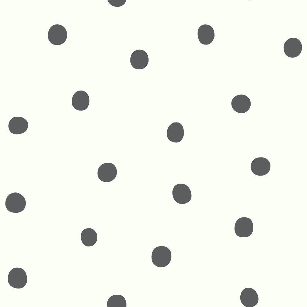 Black and White Polka Dot Peel & Stick Vinyl Wallpaper Roll
