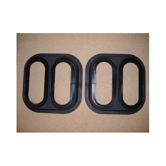 Black Double 6" Oval Mounting Boxes for LED Brake Stop Turn Tail Lights