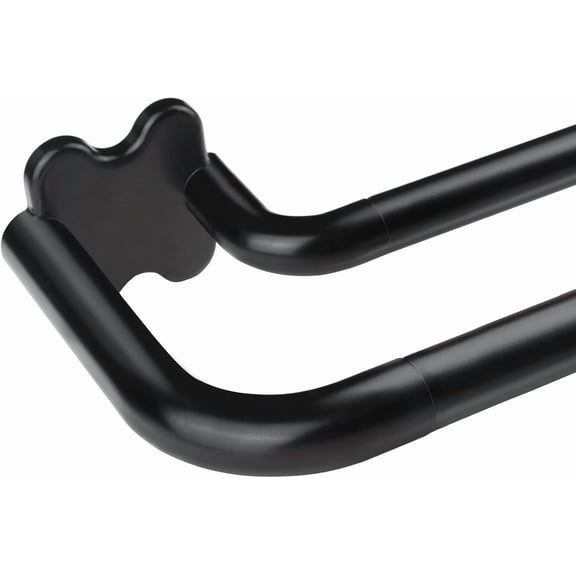 Black Double Curtain Rods, Blackout Wrap Around Curtain Rods for Windows 48 to 84 Inch, 6/8 Inch Room Darkening Curtain Rod 32 to 86 Inch, Poles for Home Decor