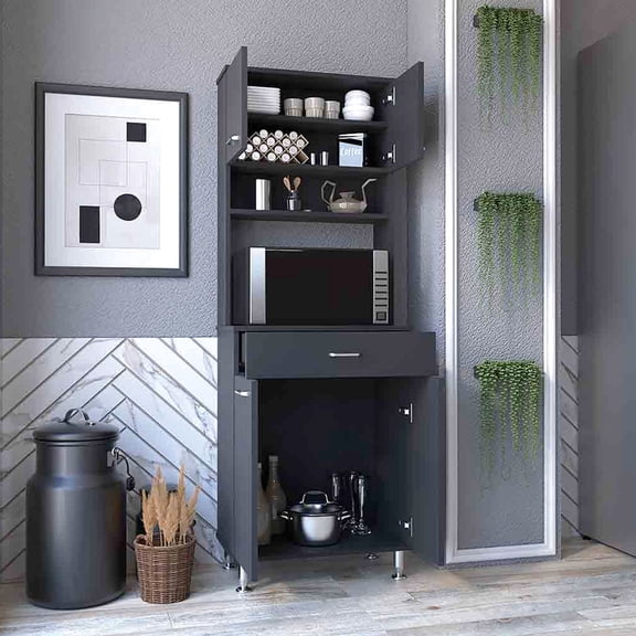 Black Wengue Look - Space for Small Appliances - Kitchen Setup / Place Small Appliances