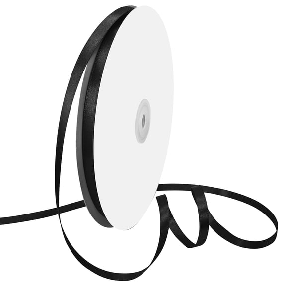 Black Double Face Ribbon 1/4 Inch 50 Yards