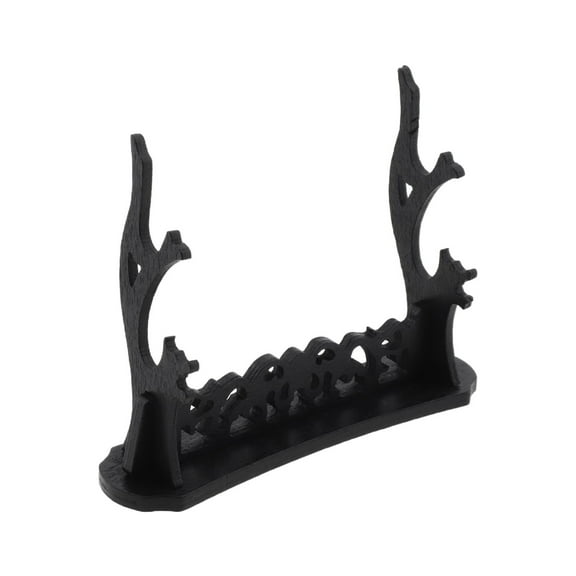 Black Double Layer Sword Display Stand Plastic Rack For Knives Daggers Collectibles Home Decor Shelf Organizer 4.33x3.34 Inch