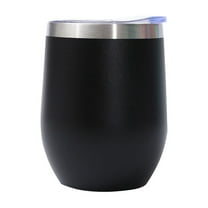 Black Double Wall Vacuum Insulated Stainless Steel Mug 12Oz Mini U-Shape Beer Cup Keeps Beverages Hot Or Cold Portable For Outdoor Camping Office Travel 4.52X3.15X2.52In 0.39Lb