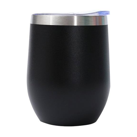 Black Double Wall Vacuum Insulated Stainless Steel Mug 12Oz Mini U-Shape Beer Cup Keeps Beverages Hot Or Cold Portable For Outdoor Camping Office Travel 4.52X3.15X2.52In 0.39Lb