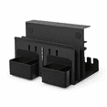 Hangging File Racks Black Double-deck with Cable Tray Under Desk Hanging File Organizer for ...